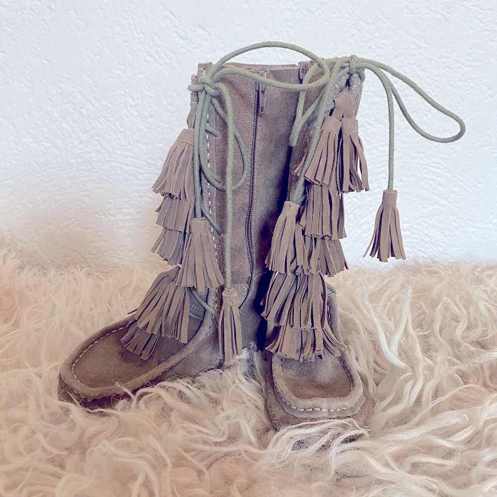 Joyfolie Toddler girl boots size 10 real suede